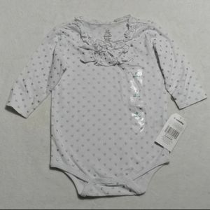 NEW! Valentine glitter heart onesie 9m ruffle long